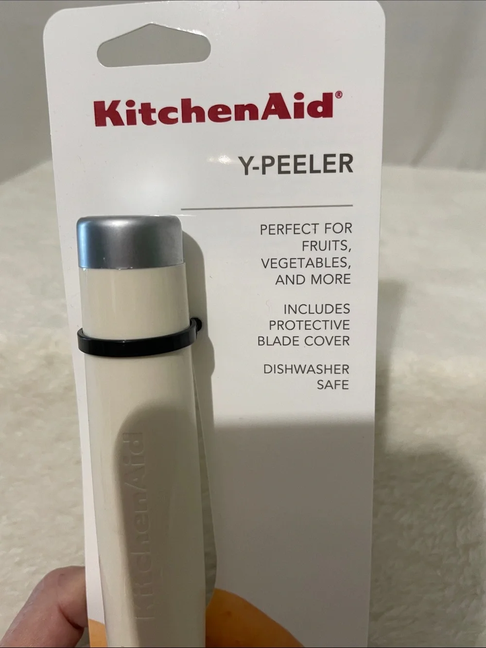 KitchenAid Cream and Black Y-Peeler with Blade Cover